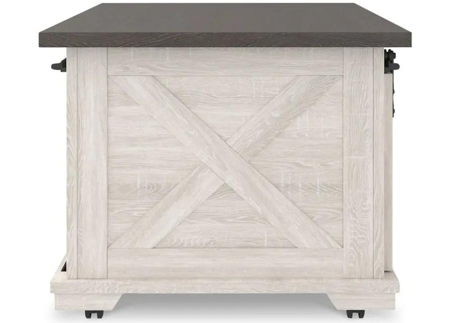 Dorrinson - White / Black / Gray - Rectangular Cocktail Table