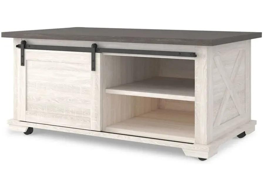 Dorrinson - White / Black / Gray - Rectangular Cocktail Table