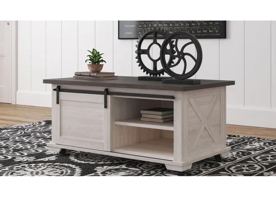 Dorrinson - White / Black / Gray - Rectangular Cocktail Table