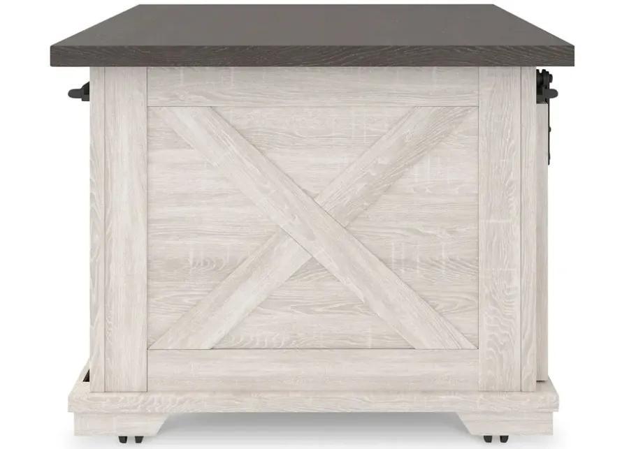 Dorrinson - White / Black / Gray - Rectangular Cocktail Table