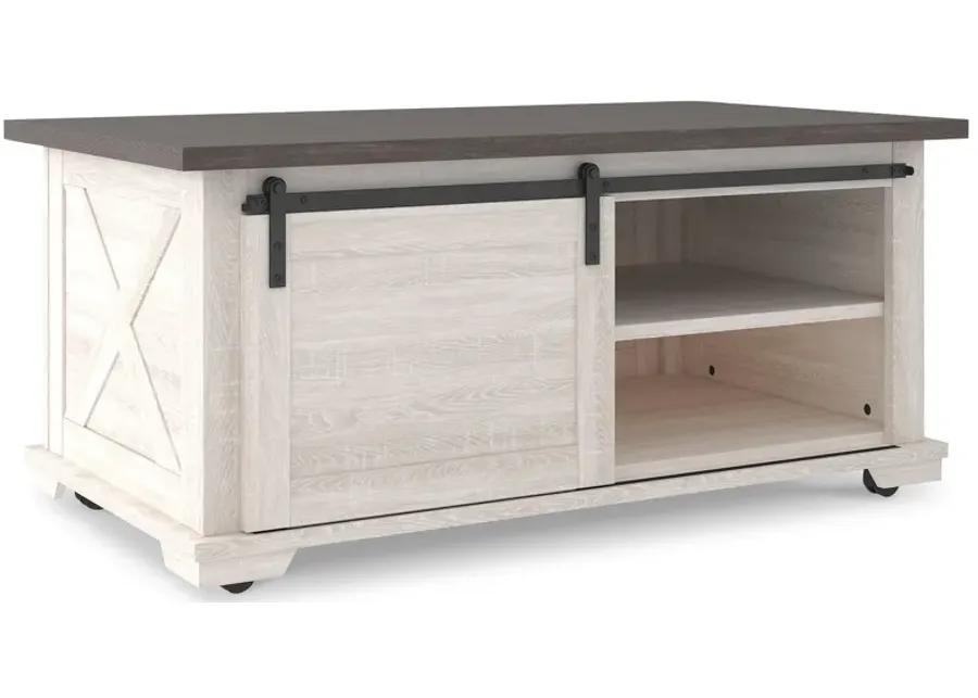 Dorrinson - White / Black / Gray - Rectangular Cocktail Table