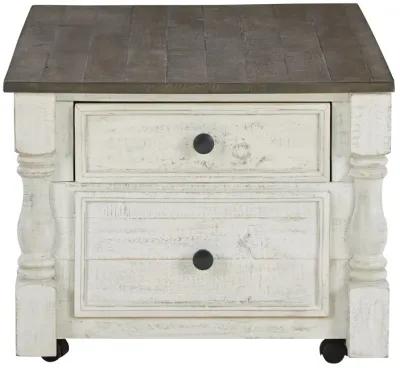 Havalance - White / Gray - Lift Top Cocktail Table With Storage Drawers