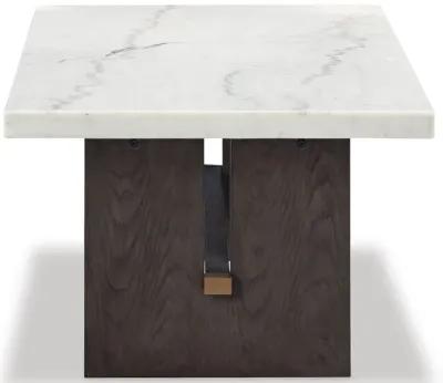 Burkhaus - White / Dark Brown - Rectangular Cocktail Table