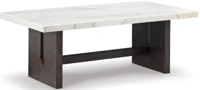 Burkhaus - White / Dark Brown - Rectangular Cocktail Table