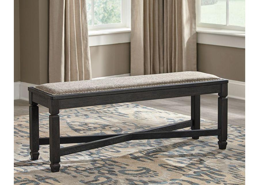 Tyler - Black / Grayish Brown - Upholstered Bench