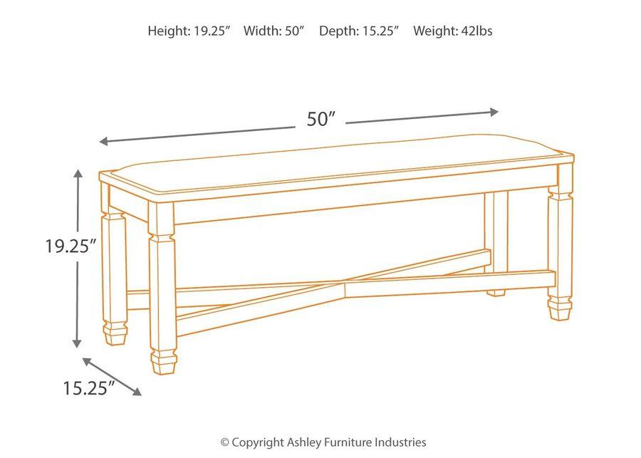 Tyler - Black / Grayish Brown - Upholstered Bench