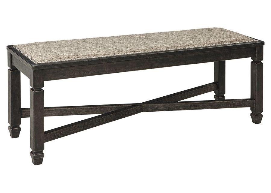 Tyler - Black / Grayish Brown - Upholstered Bench