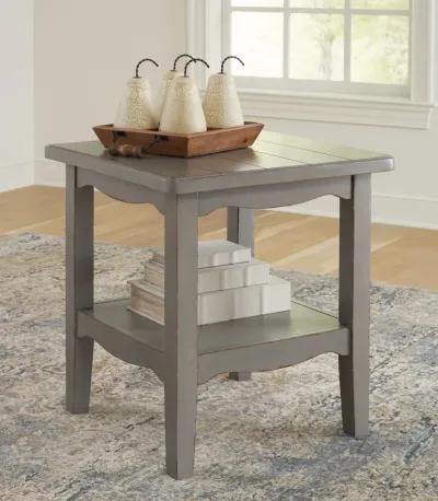 Charina - Antique Gray - Square End Table