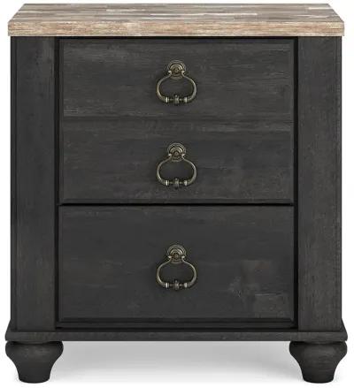 Nanforth - Two-tone - Two Drawer Night Stand