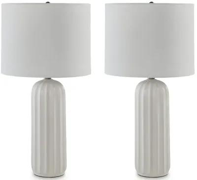 Clarkland - White - Ceramic Table Lamp (Set of 2)