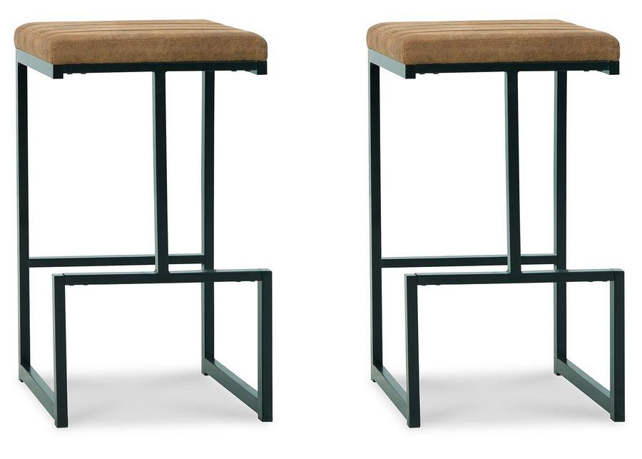 Strumford - Caramel / Black - Tall Uph Barstool (Set of 2)