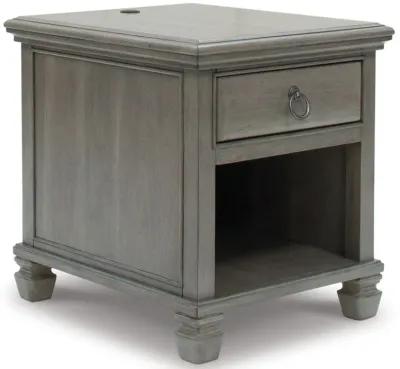 Lexorne - Gray - Rectangular End Table