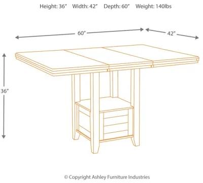 Haddigan - Dark Brown - Rectangular Dining Room Counter Extension Table