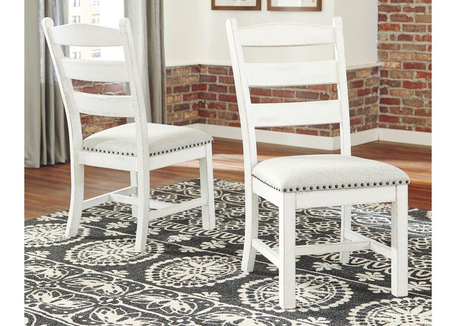 Valebeck - Beige / White - Dining Uph Side Chair (Set of 2)