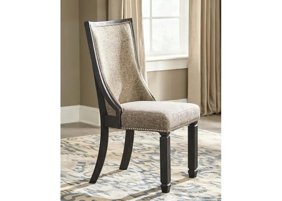 Tyler - Black / Grayish Brown - Dining Uph Side Chair (Set of 2) - Framed Back