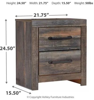 Drystan - Brown / Beige - Two Drawer Night Stand