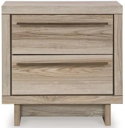 Hasbrick - Tan - Two Drawer Night Stand