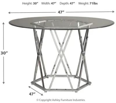 Madanere - Chrome Finish - Round Dining Room Table