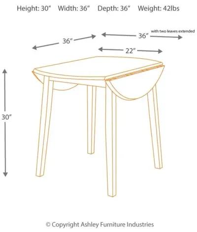 Hammis - Dark Brown - Round Drm Drop Leaf Table