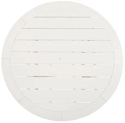 Crescent Luxe - White - Round Dining Table W/Umb Opt