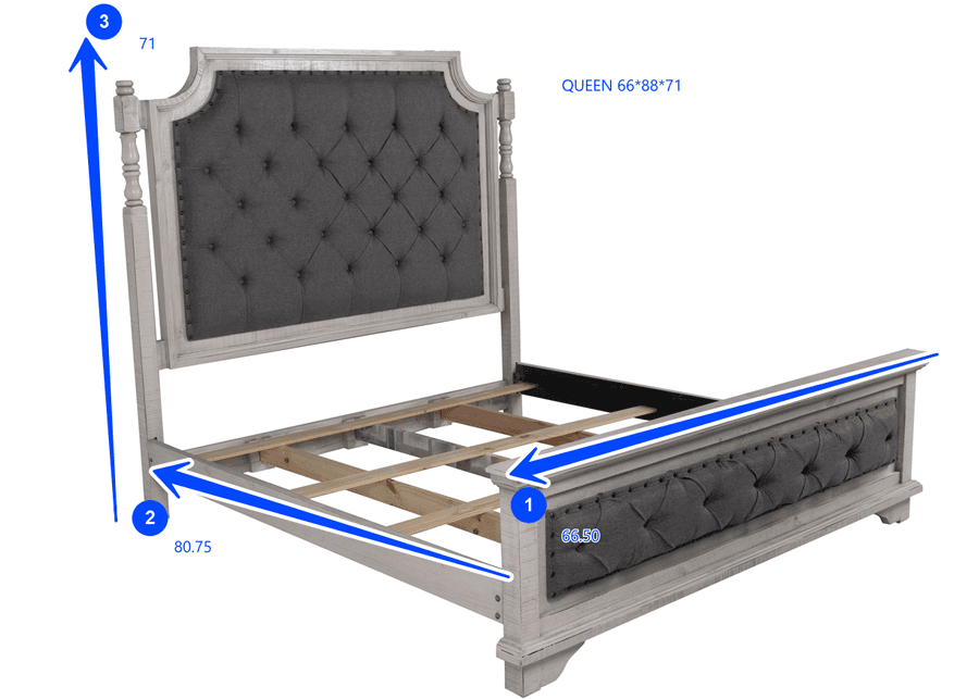 Charles-Nero White 6 PIECE QUEEN BEDROOM SET