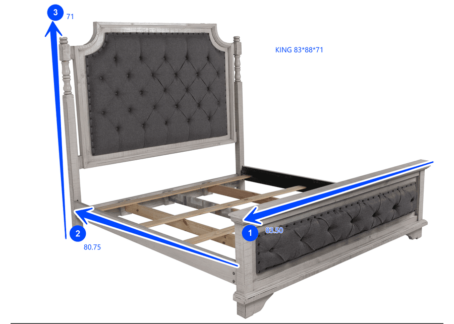 Charles-Nero White 6 PIECE QUEEN BEDROOM SET