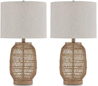 Orenman - Light Brown - Rattan Table Lamp (Set of 2)