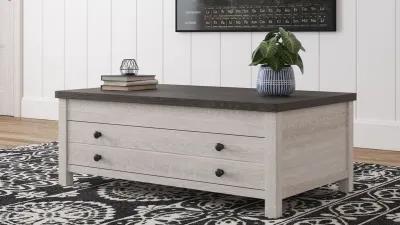 Dorrinson - White / Black / Gray - Lift Top Cocktail Table