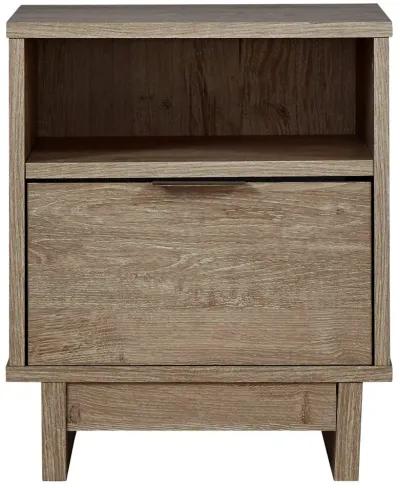 Oliah - Beige - One Drawer Night Stand - 20'' Width