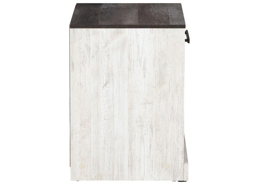 Shawburn - White / Black / Gray - One Drawer Night Stand - Open Cubby