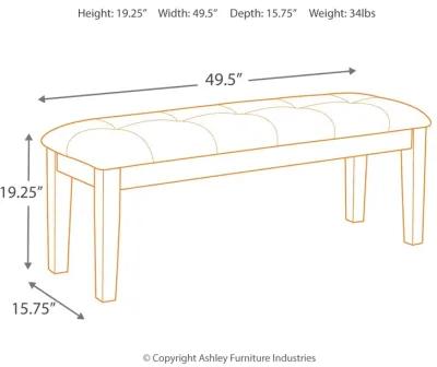 Haddigan - Dark Brown - Large Uph Dining Room Bench