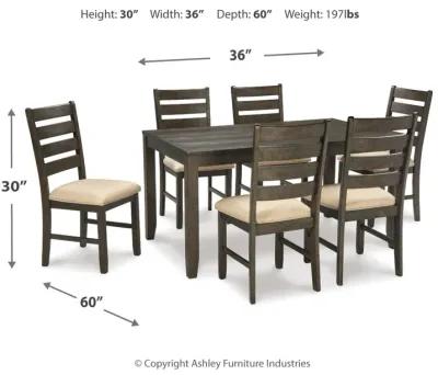 Rokane - Brown - Dining Room Table Set (Set of 7)