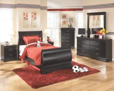 Huey - Black - Five Drawer Chest