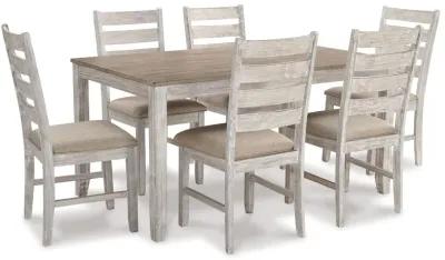 Skempton - White - Dining Room Table Set (Set of 7)