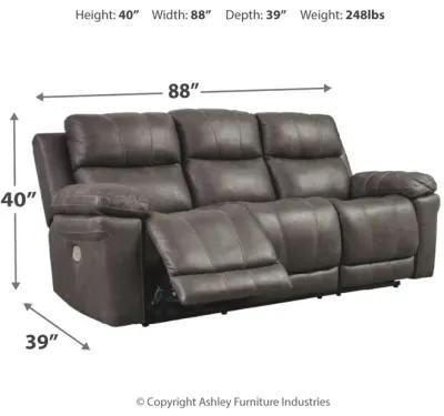 Erlangen - Dark Gray - Pwr Rec Sofa With Adj Headrest