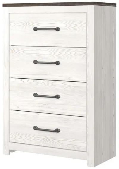 Gerridan - White / Gray - Four Drawer Chest