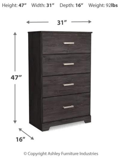 Belachime - Charcoal - Four Drawer Chest