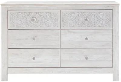 Paxberry - Whitewash - Six Drawer Dresser - Medallion Drawer Pulls