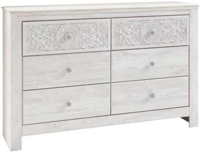 Paxberry - Whitewash - Six Drawer Dresser - Medallion Drawer Pulls