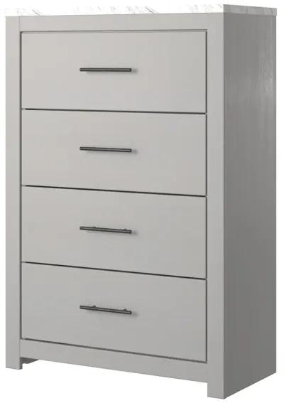 Cottonburg - Light Gray / White - Four Drawer Chest