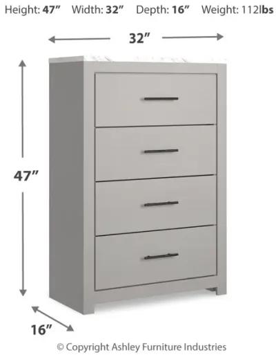 Cottonburg - Light Gray / White - Four Drawer Chest