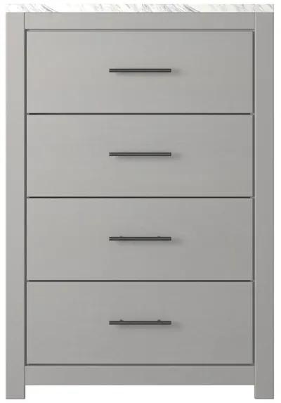 Cottonburg - Light Gray / White - Four Drawer Chest