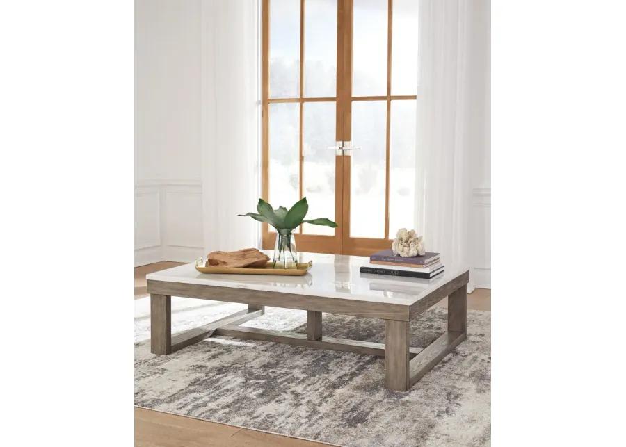 Loyaska - Brown/ivory - Rectangular Cocktail Table