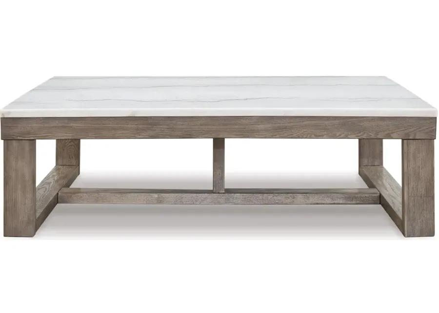 Loyaska - Brown/ivory - Rectangular Cocktail Table