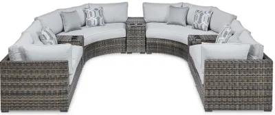 Harbor Court - Gray - 9-Piece Outdoor Sectional