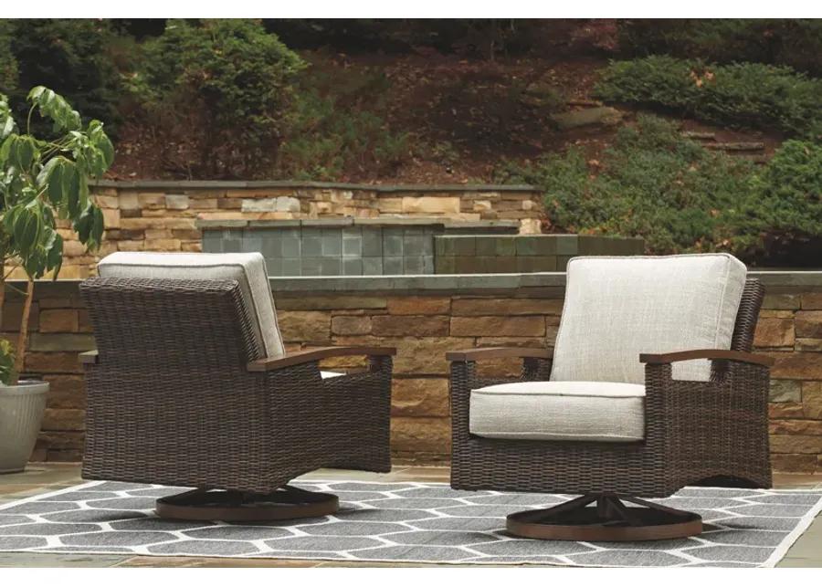 Paradise Trail - Medium Brown - 5 Pc. - Dining Set With 4 Swivel Lounge Chairs