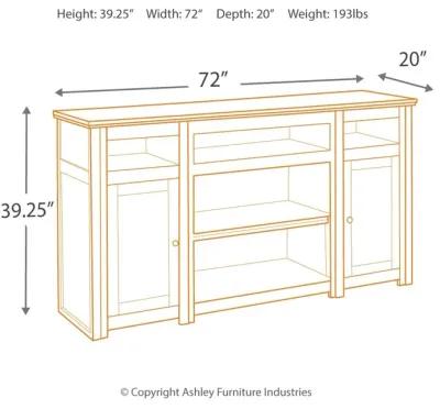 Harpan - Reddish Brown - 2 Pc. - 72" TV Stand With Electric Infrared Fireplace Insert