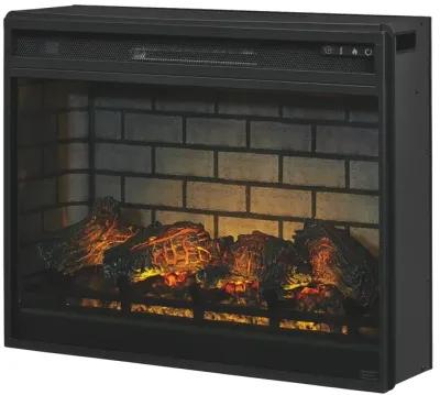 Harpan - Reddish Brown - 2 Pc. - 72" TV Stand With Electric Infrared Fireplace Insert