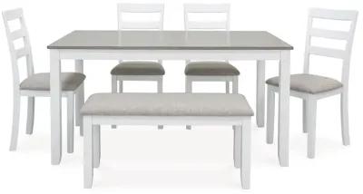 Stonehollow - White / Gray - Rectangular Drm Table Set (Set of 6)