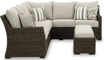 Brook Ranch - Brown - Sofa Sectional, Bench With Cushion (Set of 3)